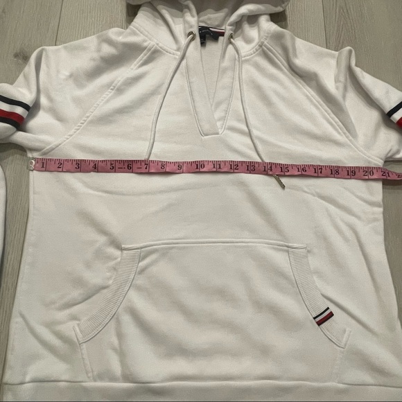 Tommy Hilfiger White Pullover Hoodie Size Large - Picture 3 of 10